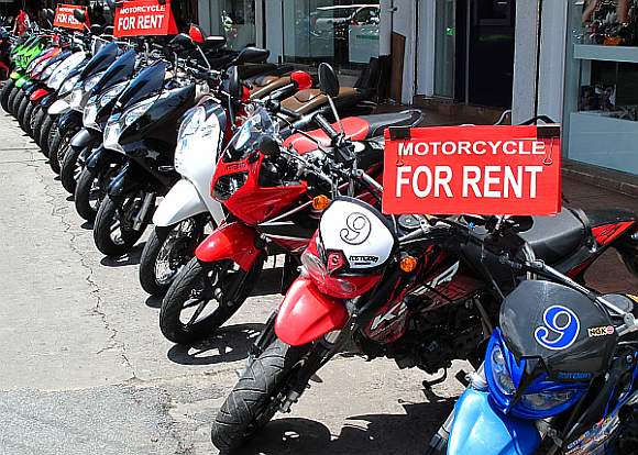 Motorcycles for hire in Pattaya, Thailand