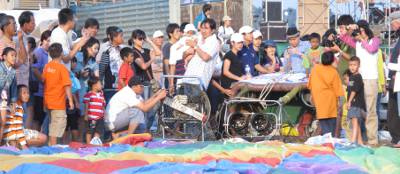 international hot air balloon fiesta pattaya thailand a hot air balloon ready to inflate