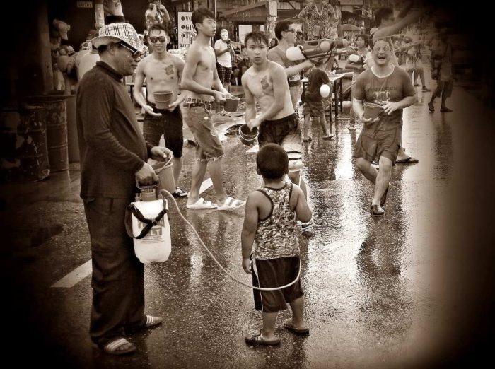 Songkran festival water fighting in Pattaya