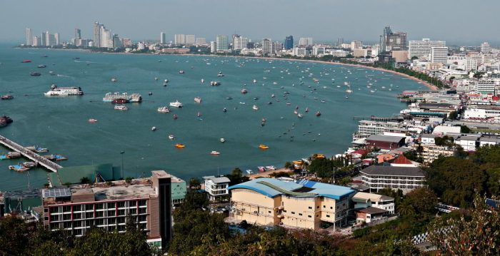 View of Pattaya Thailand from the viewing point in 2017