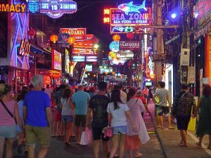 walking street in Pattaya Thailand at night