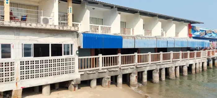 Cheap hotel with balcony and sea views on Beach Road in Pattaya Thailand