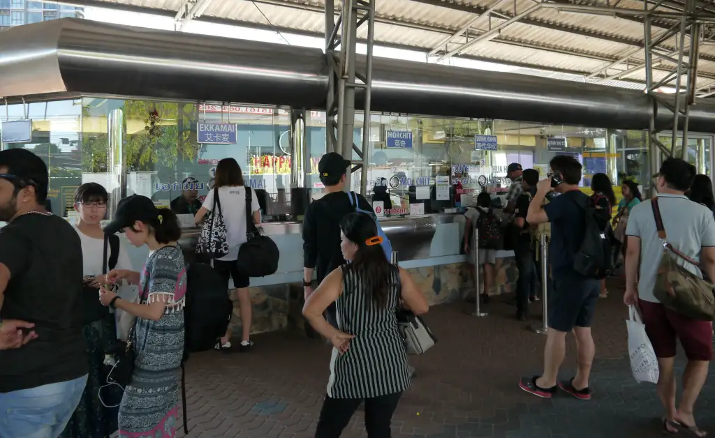 ticket counter inside Pattaya bus station