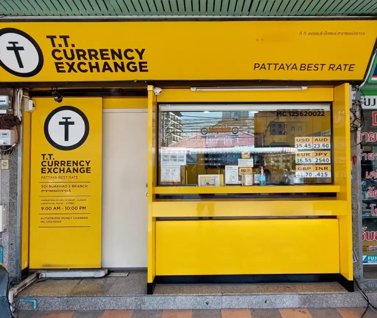 TT currency exchange booth in Pattaya, Thailand