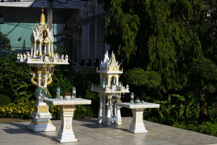 Thai spirit houses in Pattaya Thailand