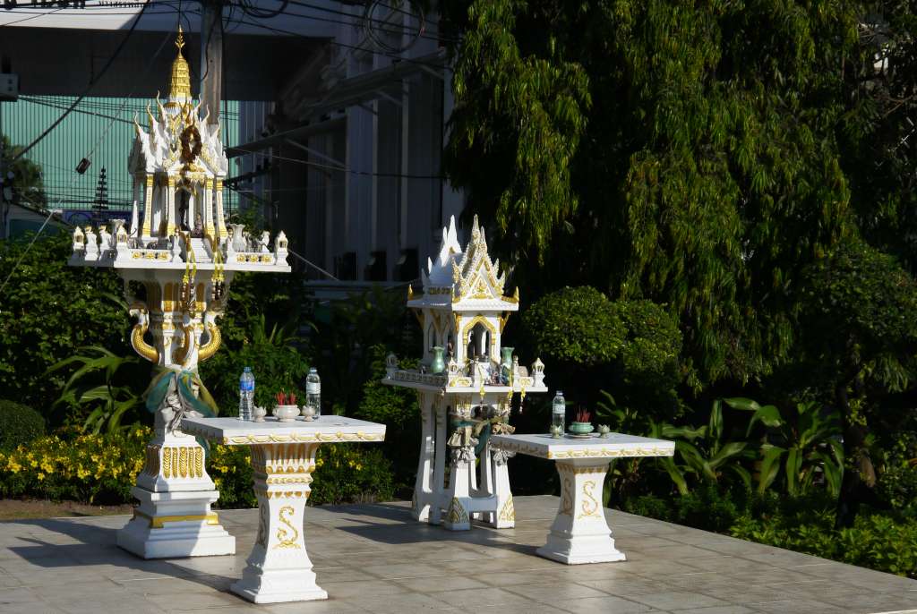 Thai spirit houses in Pattaya Thailand