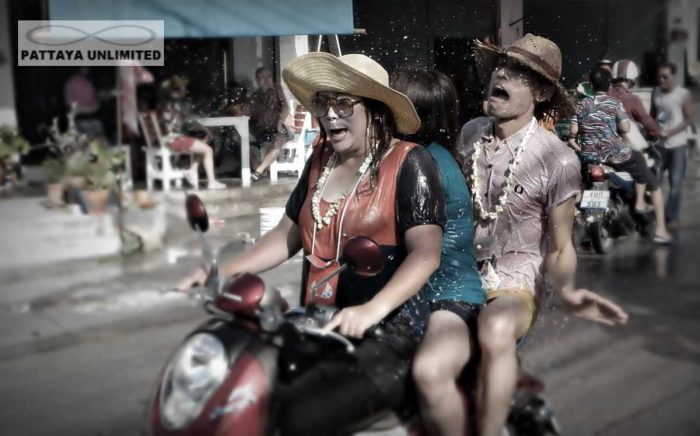 splashed with cold water at songkran in Thailand