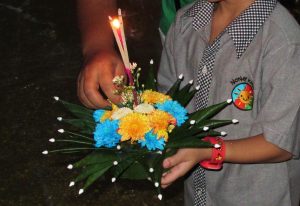 a krathong ready to floated out to sea during the Thai Loy Krathong festival