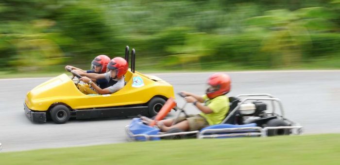 karters racing at a go-kart track in Pattaya