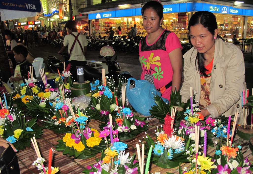 The loy krathing festival in Pattaya Thailand