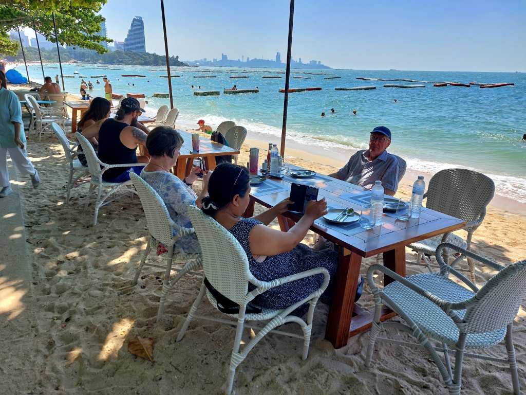 beachfront restaurant on Wongamat beach in Pattaya