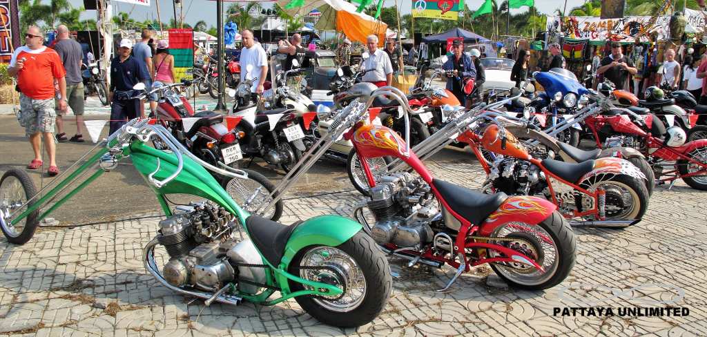 Custom motorcycles at Burapa motorcycle show in Pattaya