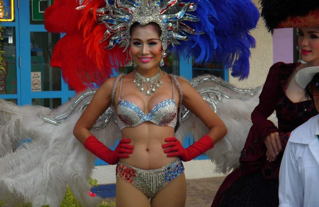 Thai ladyboy dressed for a cabaret show in Pattaya