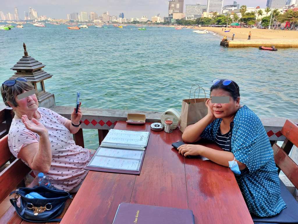 Dining at Pattaya beer garden restaurant